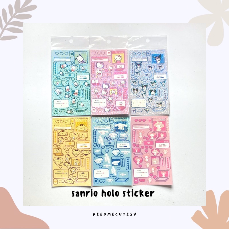

sanrio holo sticker | Feedmecutesy | atk alat tulis lucu anak import