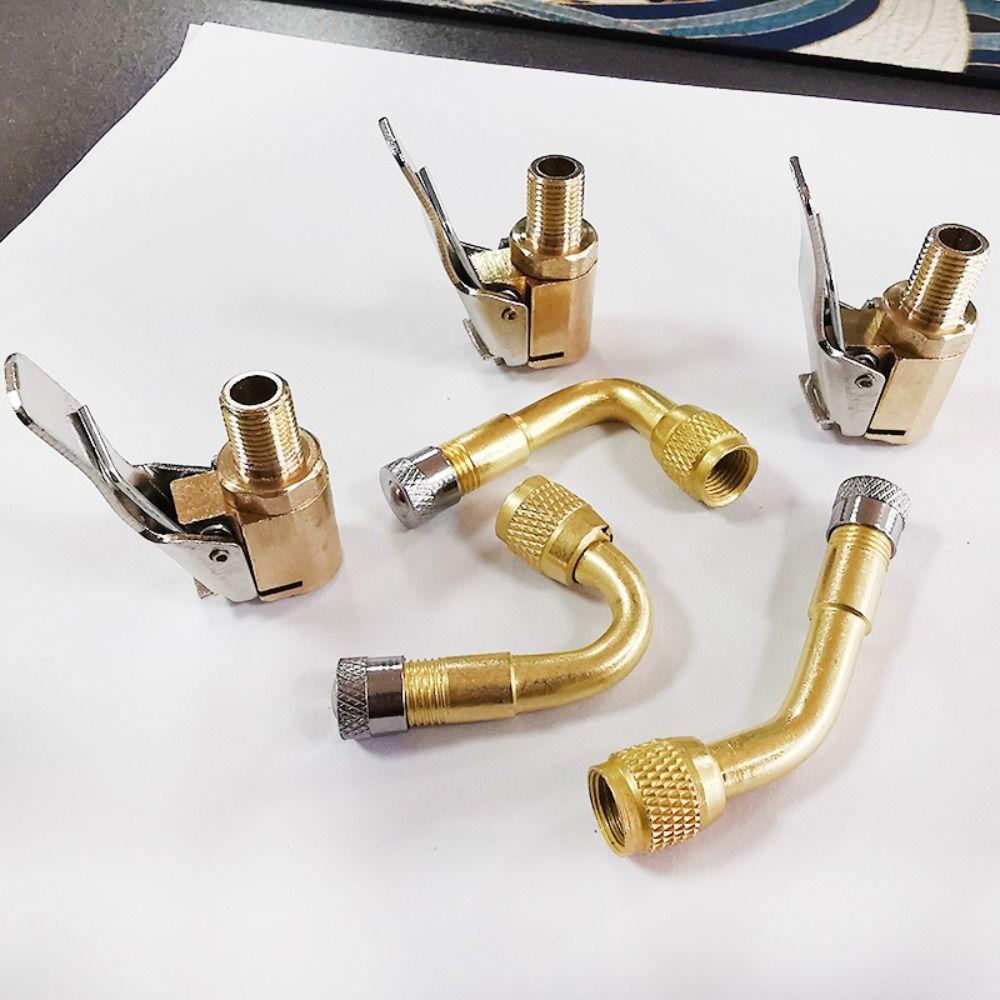 Lanfy Tabung Ekstensi Tiup Ban Sepeda Motor Sepeda Quick Connector Clip Type Nozzle45°/90°/135° Kepala Pompa Angin Konversi Cepat Drat Nozzle Valve Core Nozzle