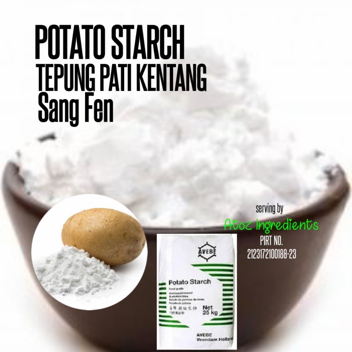 

Tepung Pati Kentang /Potato Starch/Katakuriko - Halal 1 kg