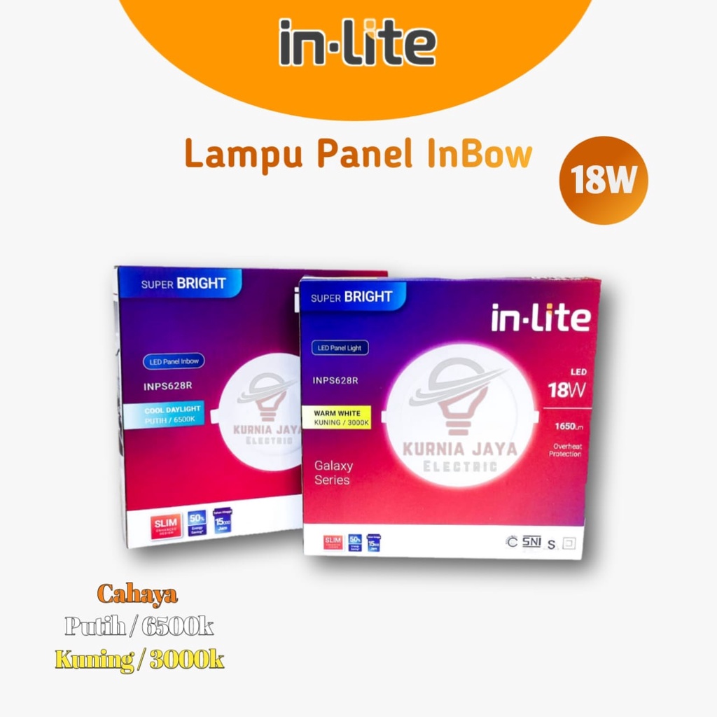 INLITE Downlight Panel Light LED Inbow 18w Bulat INPS628R
