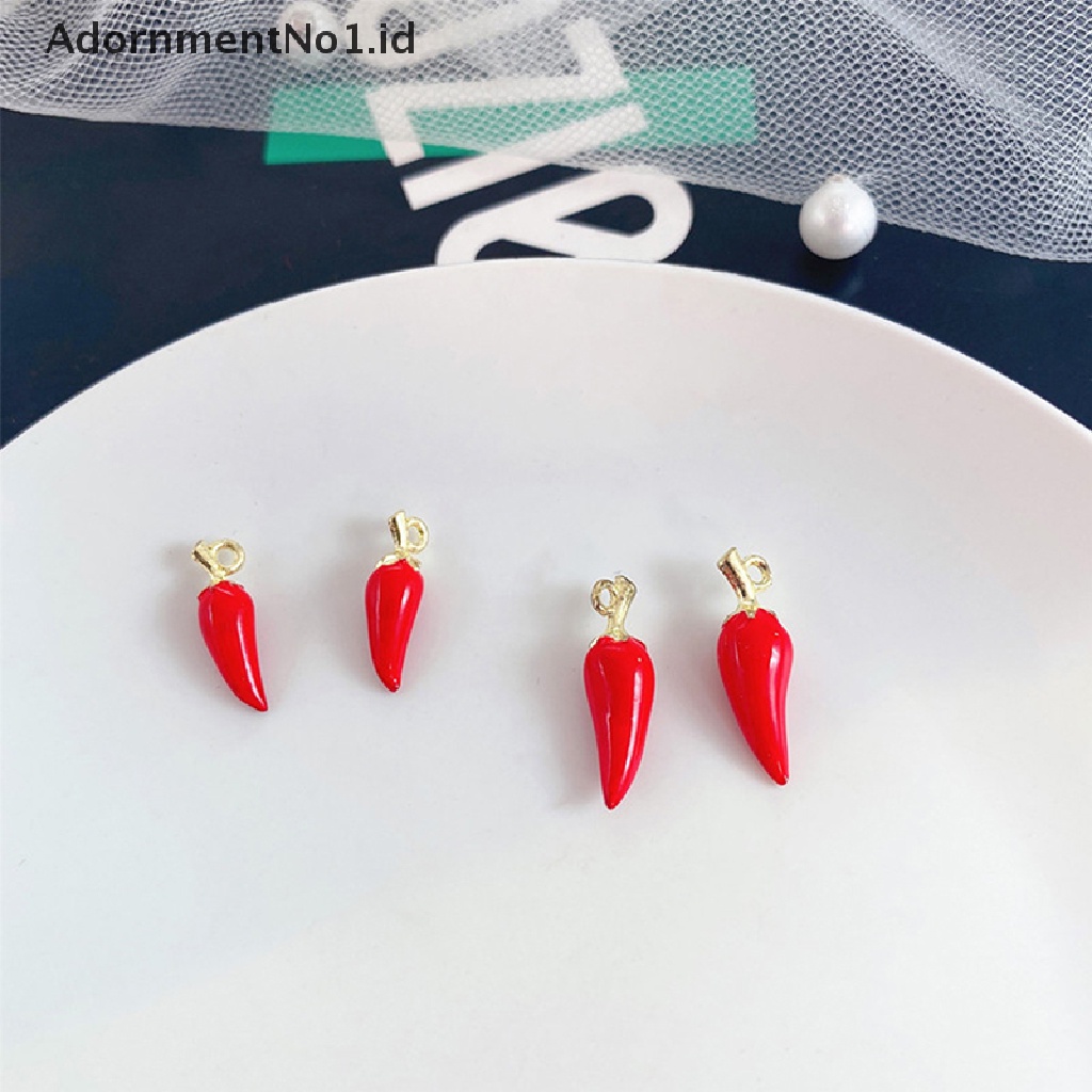 [AdornmentNo1] Alloy Enamel Tetes Minyak Paprika Liontin Emas Temukan Aksesoris Kalung DIY [ID]