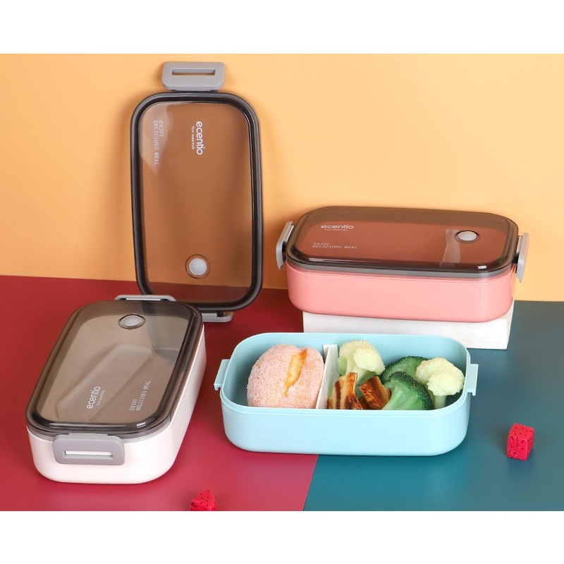 TEMPAT MAKAN ANAK LUNCH BOX SET SINGLE LAYER KOTAK BEKAL MAKAN 800ML BENTO BOX TEMPAT MAKAN ANTI TUMPAH