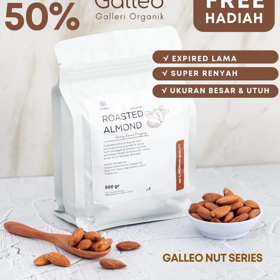 

Star 6.6 KACANG ALMOND PANGGANG 500 GR / ROASTED ALMOND GALLEO