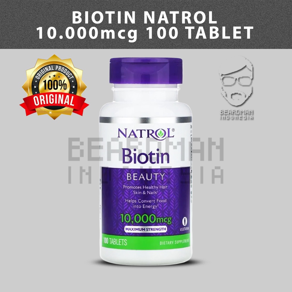 Jual Biotin Natrol 10000 mcg isi 100 Tablet Original | Shopee Indonesia
