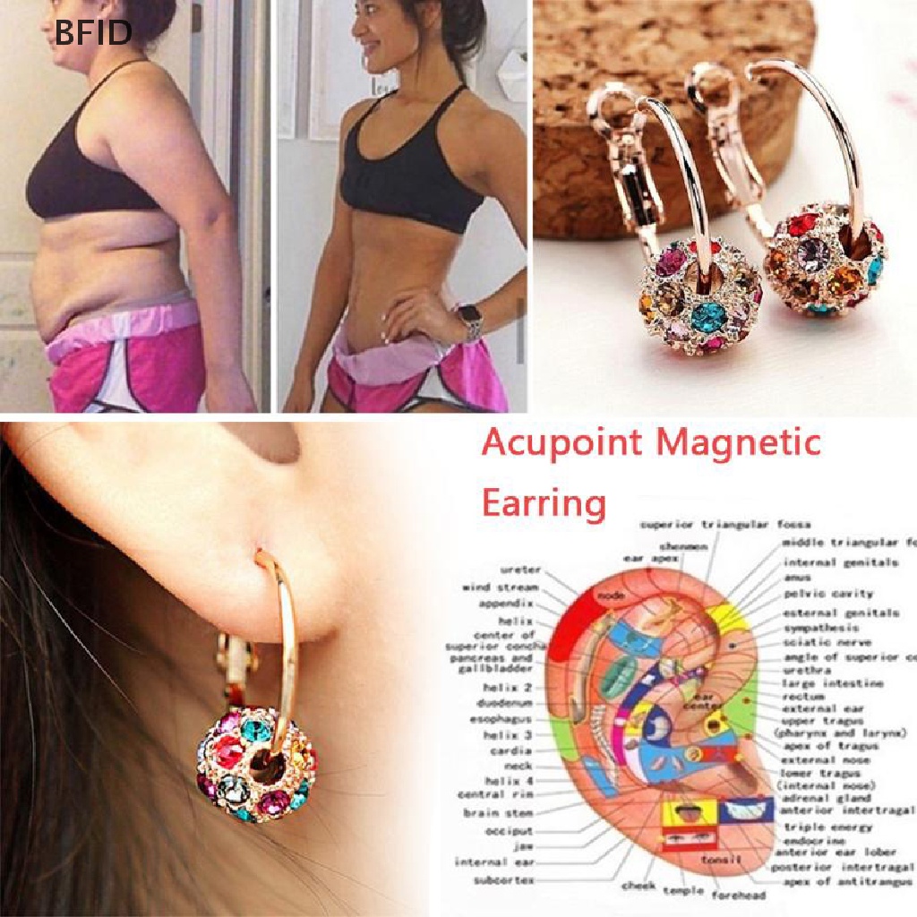 [BFID] 1pasang Anting Pelangsing Magnetik Menurunkan Berat Badan Pijat Slim Ear Stud Patch Jewelry [ID]