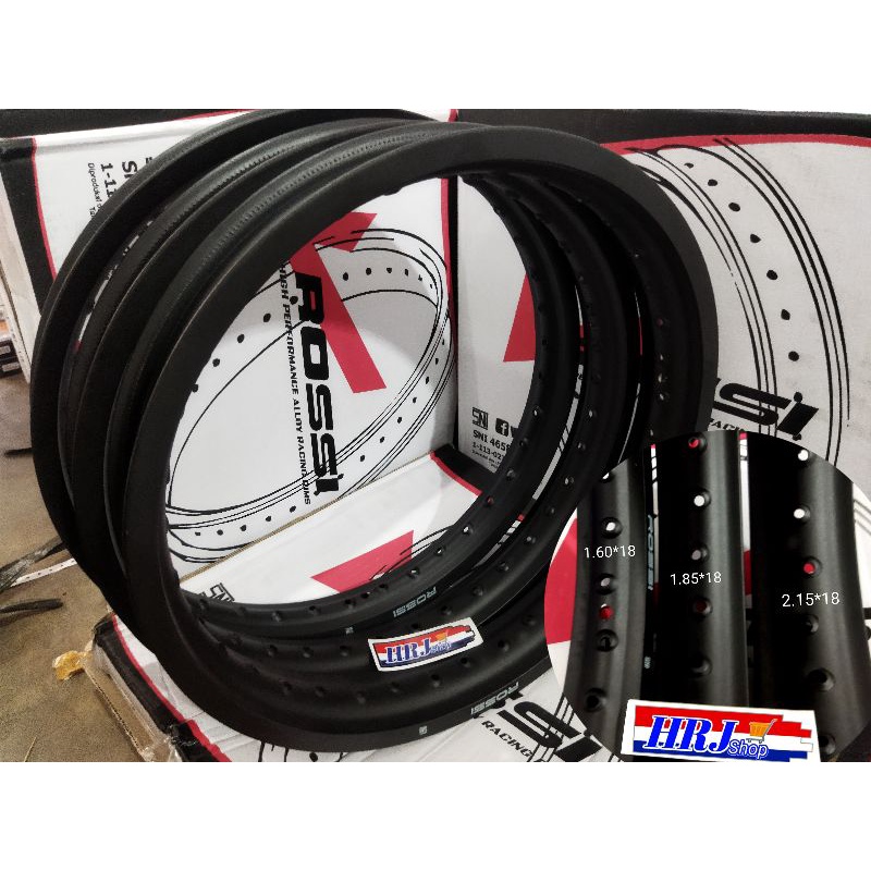 SATUAN |VELG ROSSI HITAM RIM/RING PELEK V-ROSSI 18 x 160/185/215 Ring Velg Jari-jari Hole36