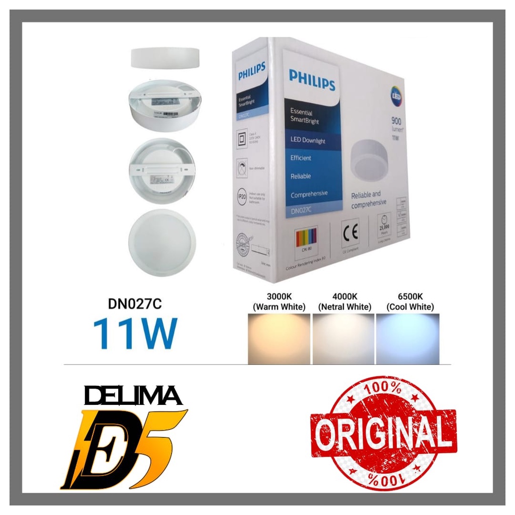 Lampu LED Downlight DN027C 9W (CW-Putih / WW-Kuning / NW-Semu)