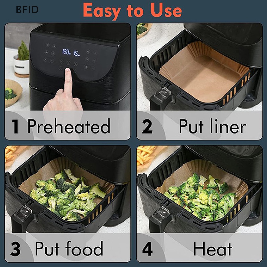 [BFID] Air Fryer Disposable Baking Paper Liner Bentuk Tray Panggangan Dapur Kertas Roti [ID]