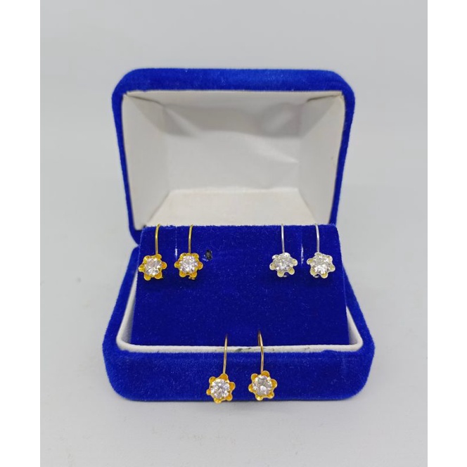 anting kait bunga mt asur / anting kait perak asli silver 925 lapis emas/ anting fashion wanita terbaru