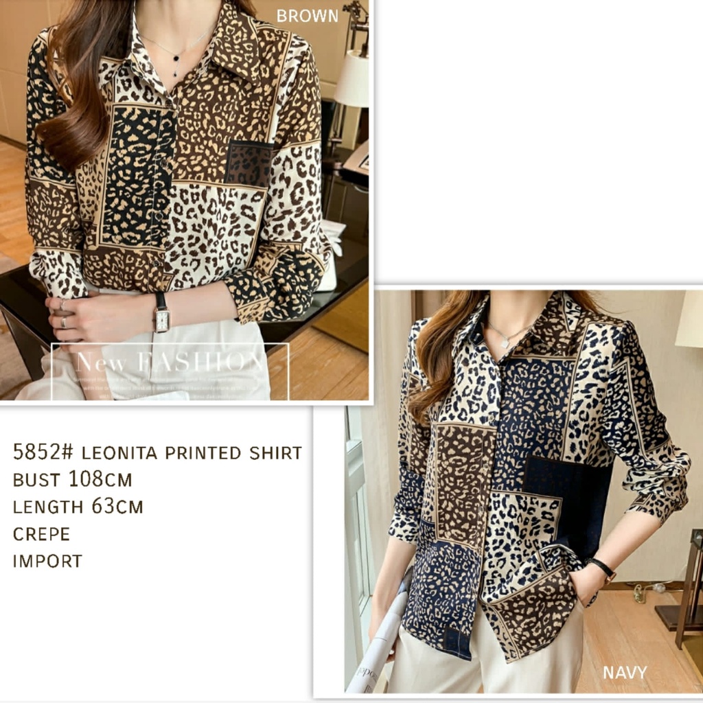 GROSIR FASHION 5852# leonita printed shirt FASHION WANITA three m threem 3m 3ms TM