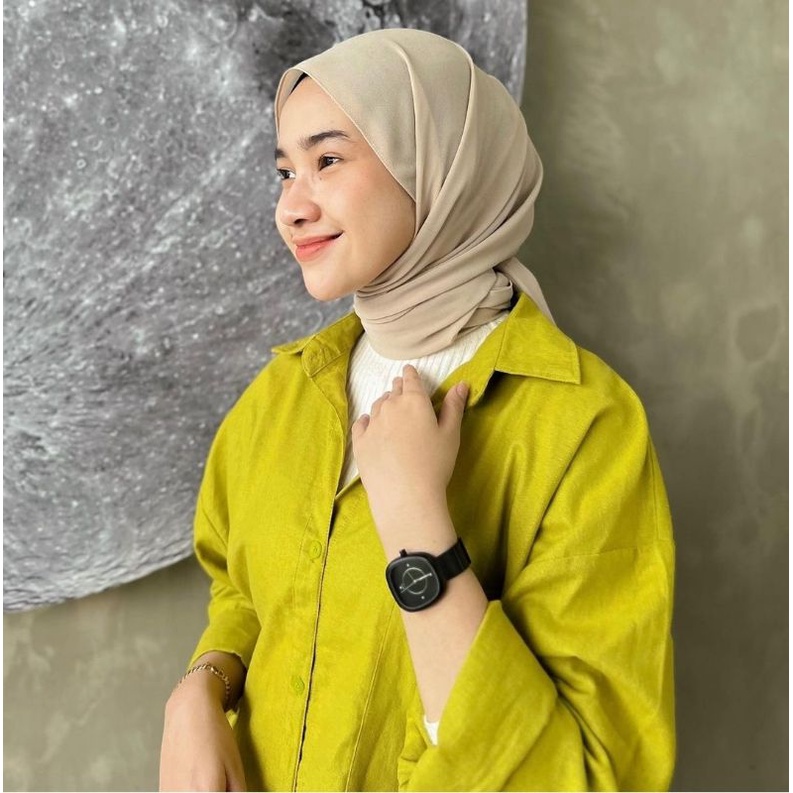 Kemeja Linen Oversize Shirt Polos Pocket Basic Wanita Premium