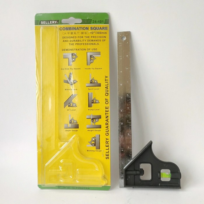 

30 CM / SELLERY SIKU TUKANG PENGGARIS MISTAR ANGLE RULER + WATERPASS