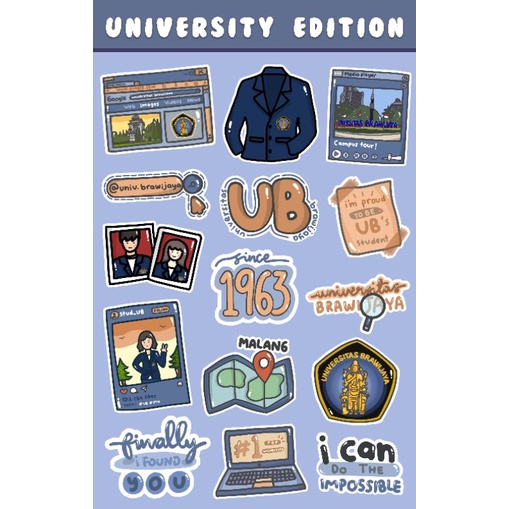 

[15 PCS] STIKER UNIVERSITAS BRAWIJAYA (UB) LUCU MURAH KERTAS GLOSSY