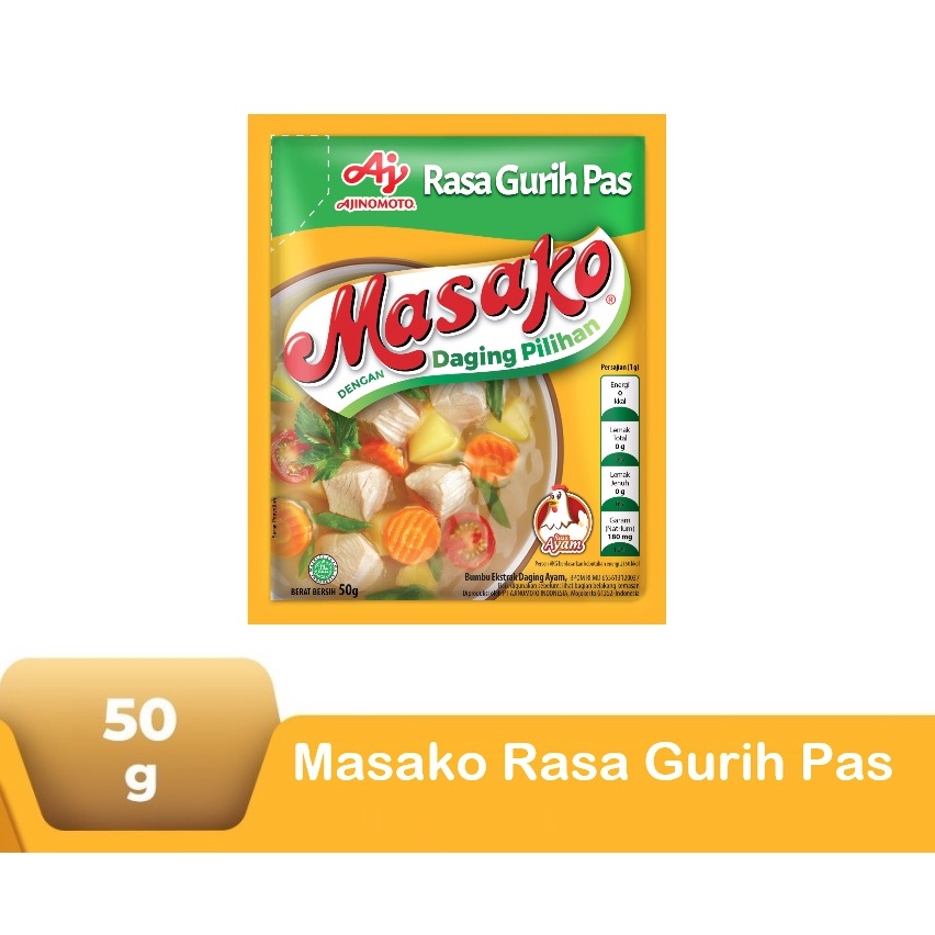 

Bumbu Masak Masako Rasa Gurih Pas 50gr - Ayam