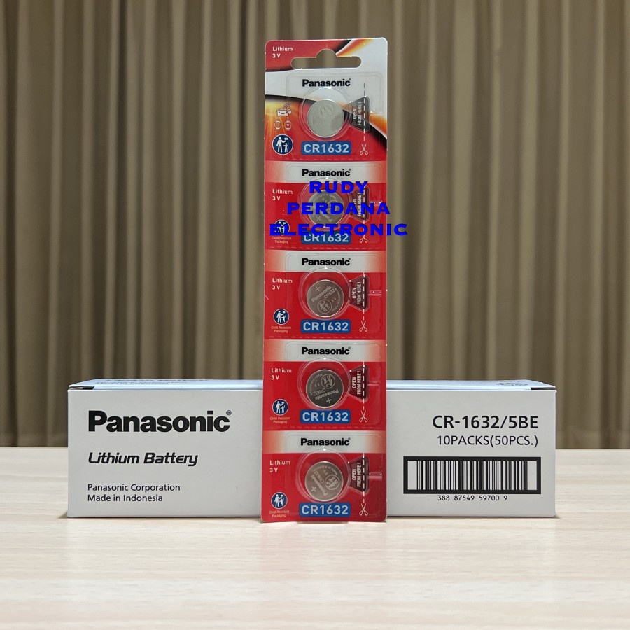 BATTERY LITHIUM 3 VOLT BATERAI COIN KANCING CR1632 CR-1632 PANASONIC