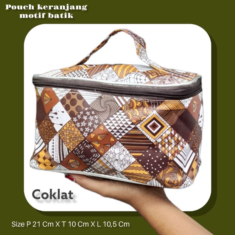 POUCH KOSEMETIK KERANJANG MOTIF BATIK