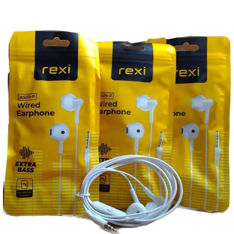 Hendset Rexi AS09-P Wired Earphone REXI Super Bass 3D Stereo Sound