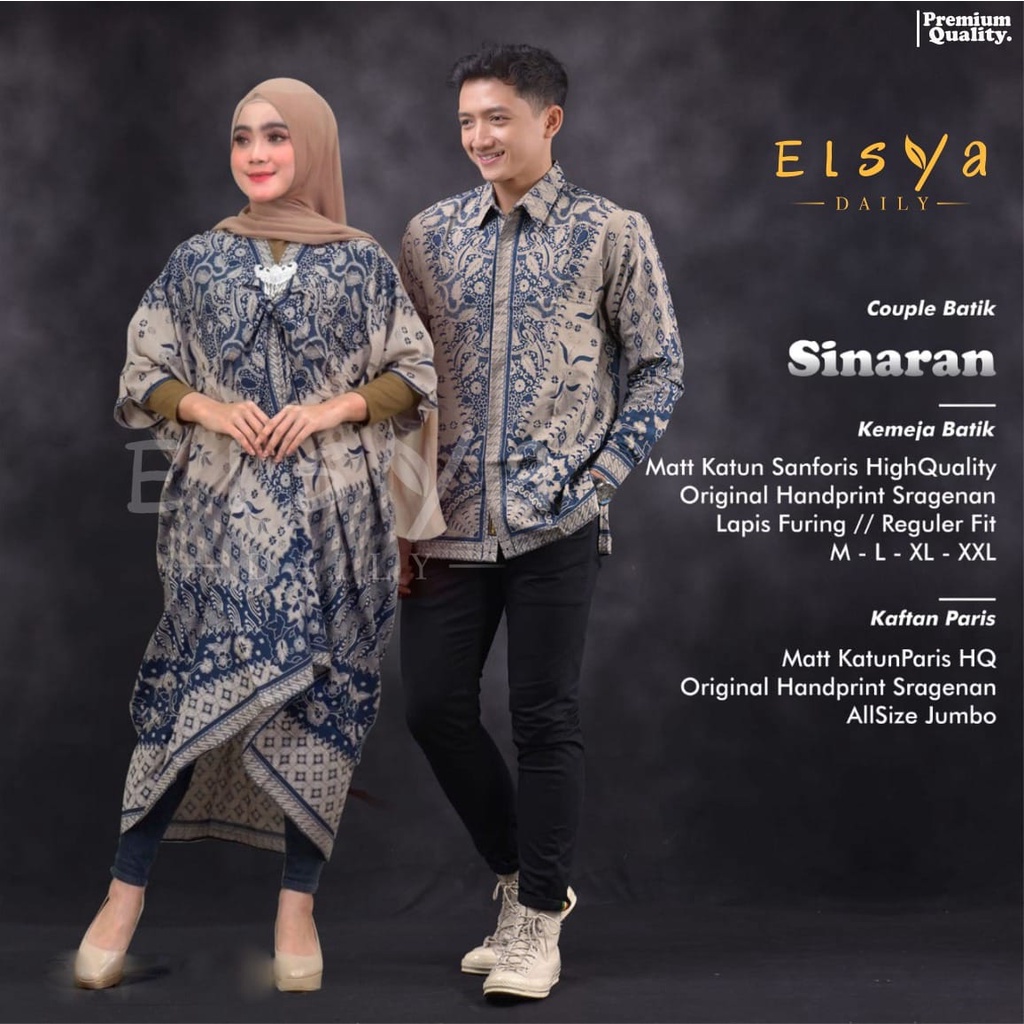 COUPLE KAFTAN SINARAN / SARIMBIT BATIK DRESS SINARAN / BAJU COUPLRE BATIK