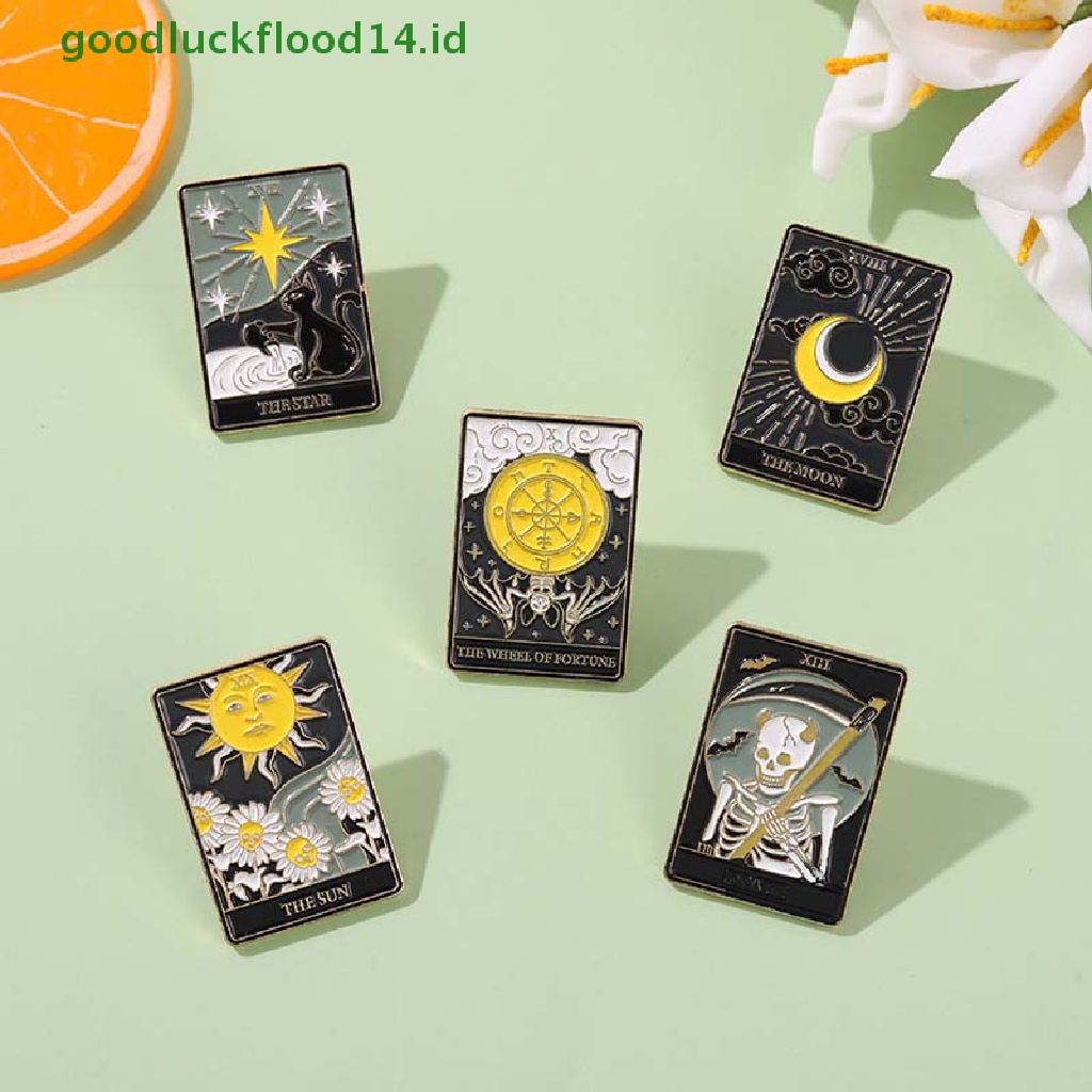 [GOOGFOUR] Kartu Tarot Enamel Pin Kerangka Kelelawar Demo Bros Ransel Lapel Pin Badge [TOP]