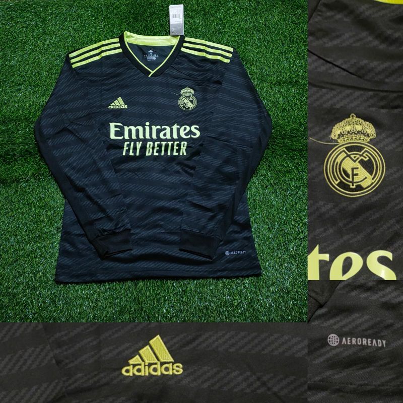 JERSEY BOLA LENGAN PANJANG MADRID 3RD THIRD 2022 2023 NEW GRADE ORI TERBARU LONG SLEEVE