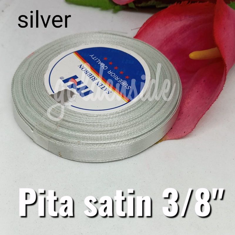 Pita satin 3/8&quot; / Pita 1cm per roll Monokrom series, Seri Coklat-Hitam