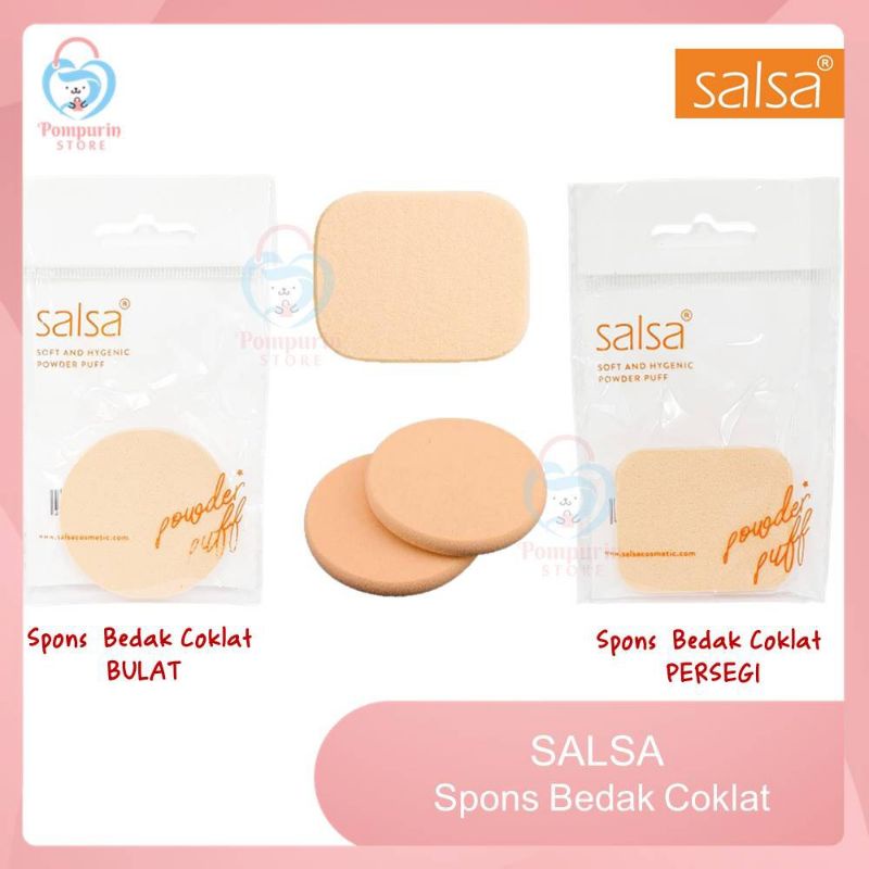 SALSA Spons Bedak Coklat Bulat / Persegi