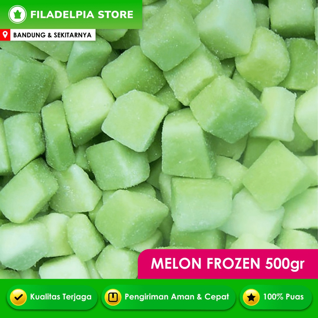 

Melon Hijau Frozen 500gr Bandung Manis Beku Buah