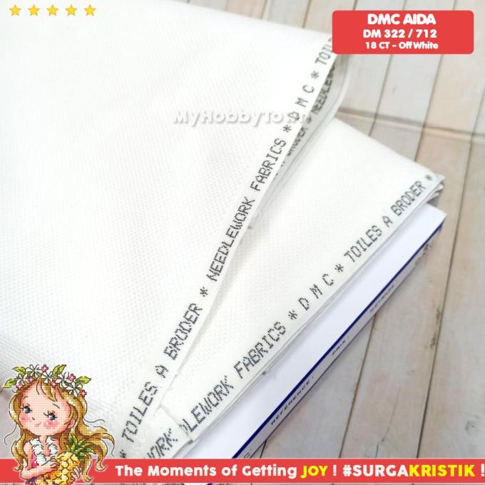 Kain Sulam Kristik Strimin Aida DMC 18ct 712 DM322