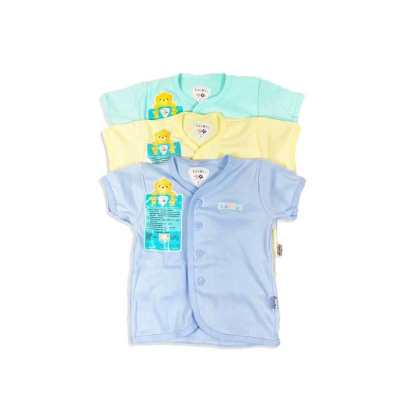 LIBBY Baju Pendek Polos Warna SML isi 3 pcs