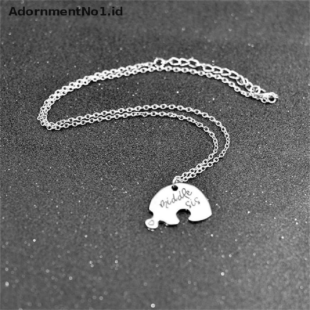 [AdornmentNo1] Trendy Kalung Patah Hati Liontin Puzzle Little Middle Big Sister Famly Chain [ID]