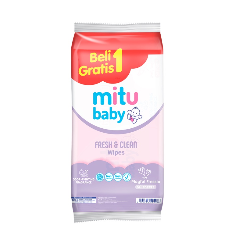 Mitu Baby Tisu Basah Ganti Popok Wipes 50'S Buy 1 Get 1