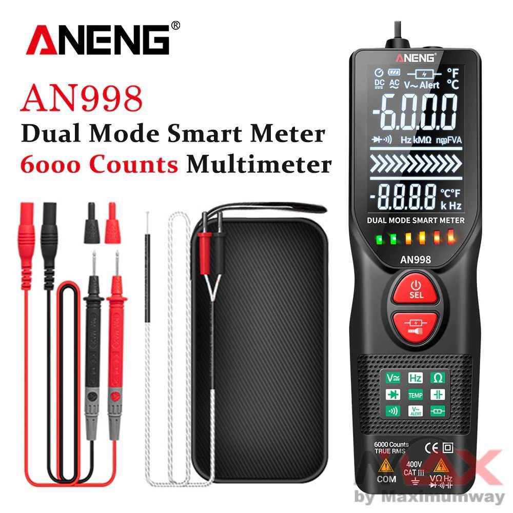 ANENG AN998 Digital Multimeter Multitester Voltage Tester tipis lengkap AC DC slim Automatic Digital