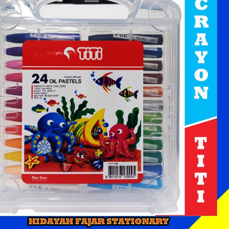 

민 Crayon TITI 24 Warna - Crayo Joyko - Oil Pastel Miliki