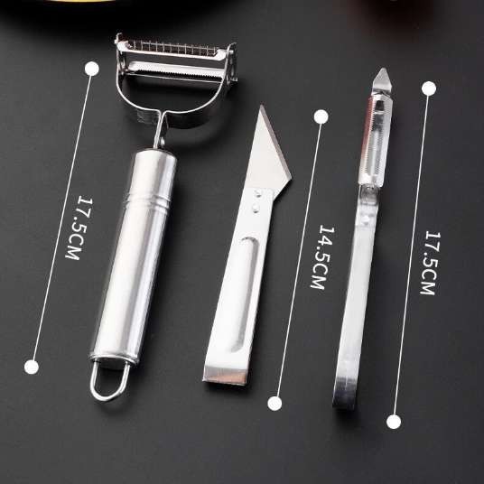 HK88 Pisau pengupas buah sayur set stainless 3 in 1 peeler stainless steel