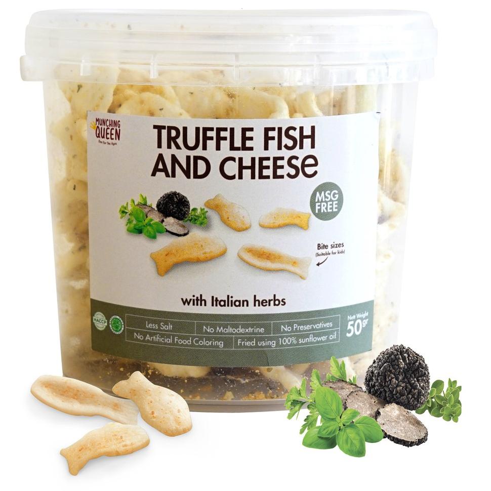 

#Sale ★★★ Munching Queen, Truffle Fish and Cheese with Italian Herbs 70gr NO MSG ☤