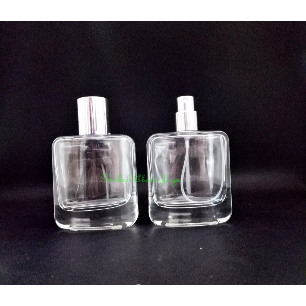 Botol Parfum Kosong V32647 50 ml semi press silver cap silver 28 mm ecer