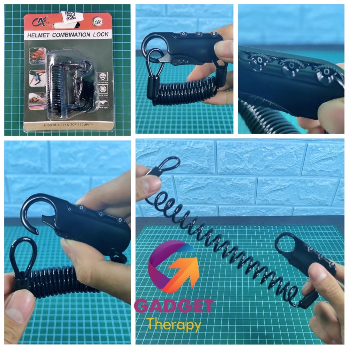Gembok Taffguard Gembok Tali Helm Kawat Baja Model Password Angka Serbaguna