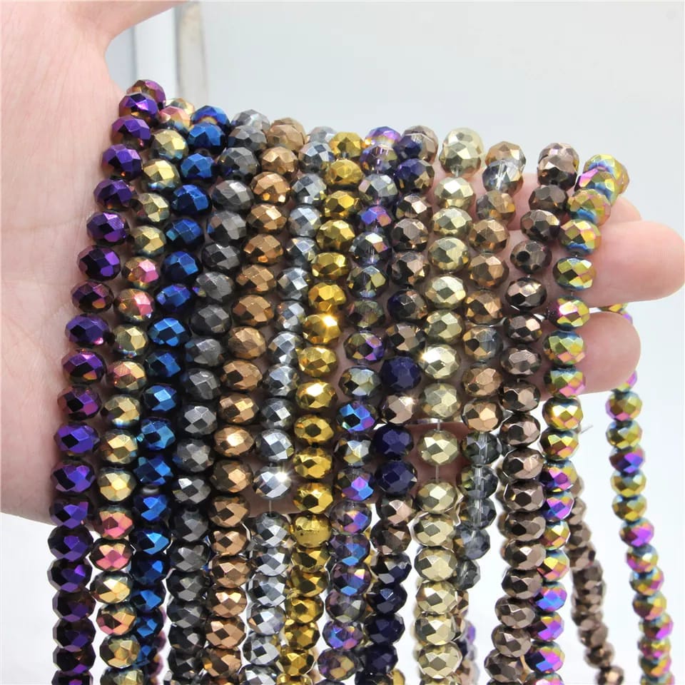 Kristal Bakpau Warna Doff Polos &amp; Bakpau Metalik  Uk 8-10mm Harga/10 Renceng