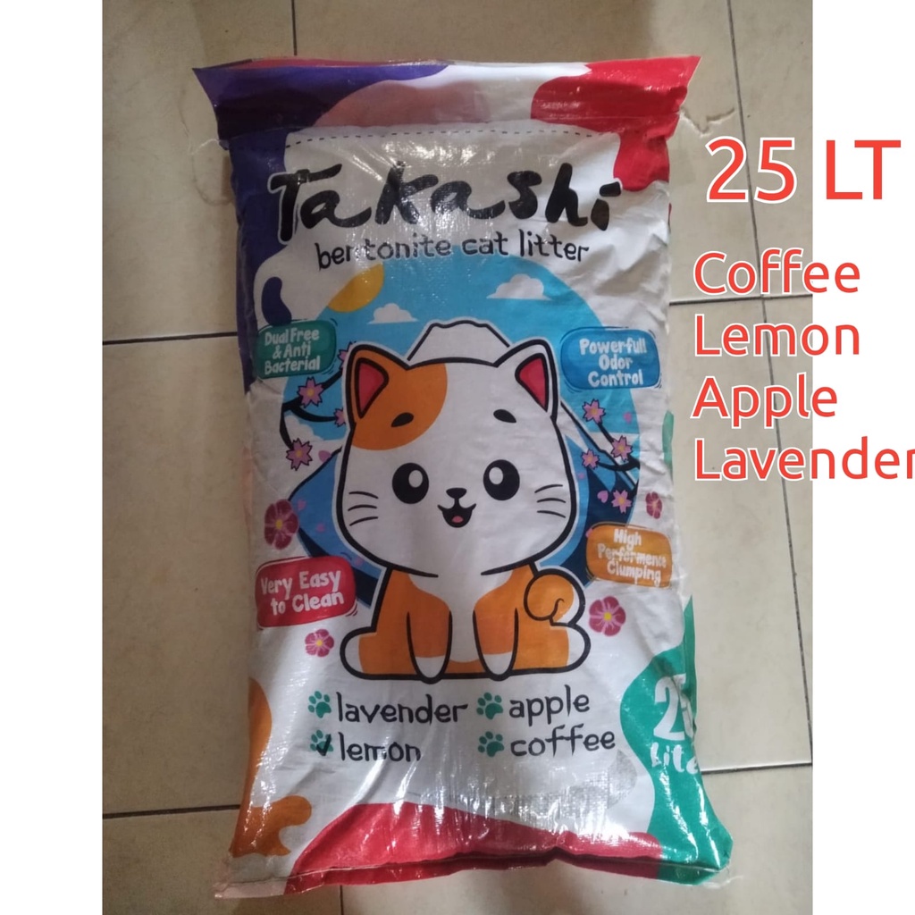 Takashi 25 lt pasir kucing gumpal wangi 25lt