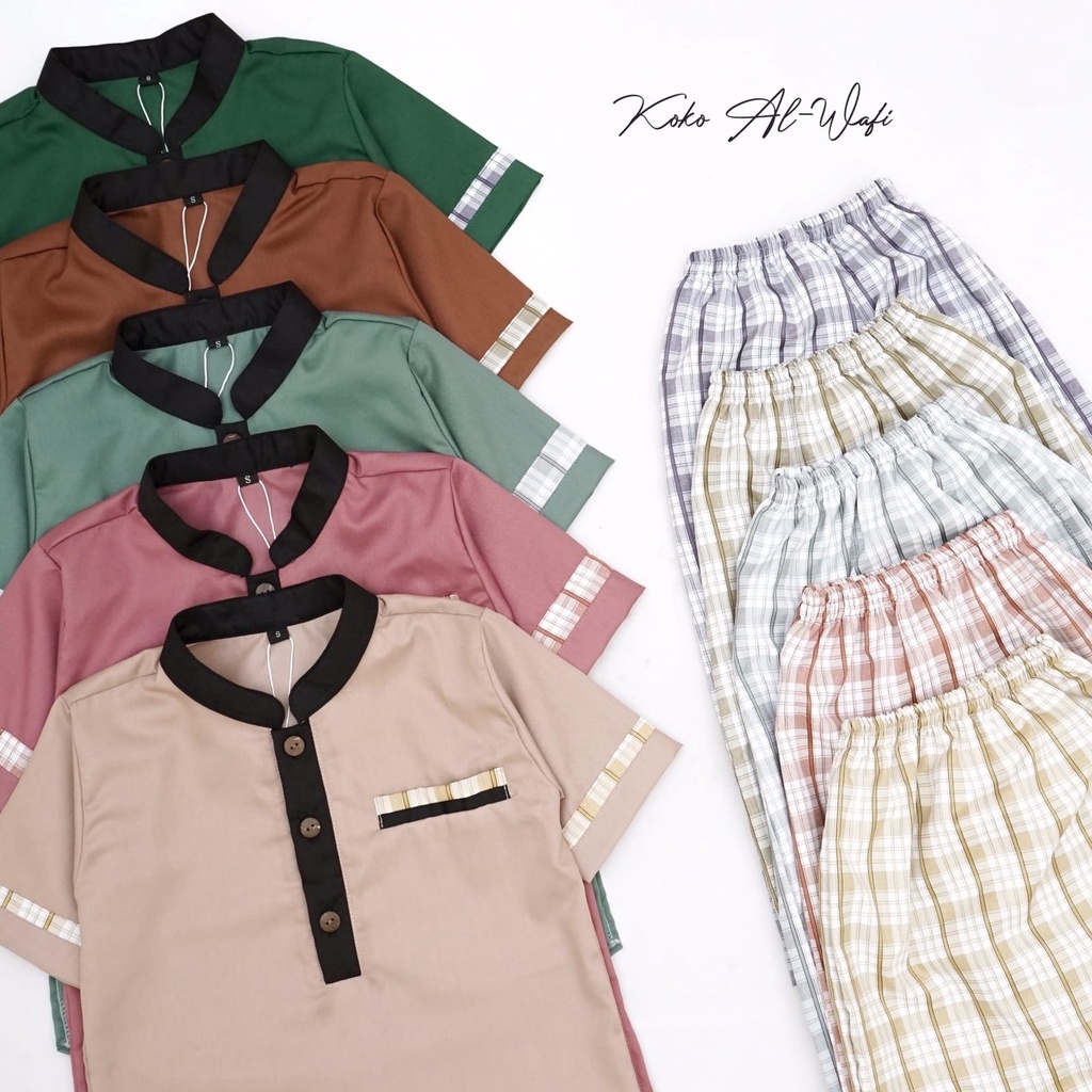 New Koko anak wafi set sarung celana sarcel anak tanggung bayi balita 1-12 th motif terbaru S M L XL XL XXL