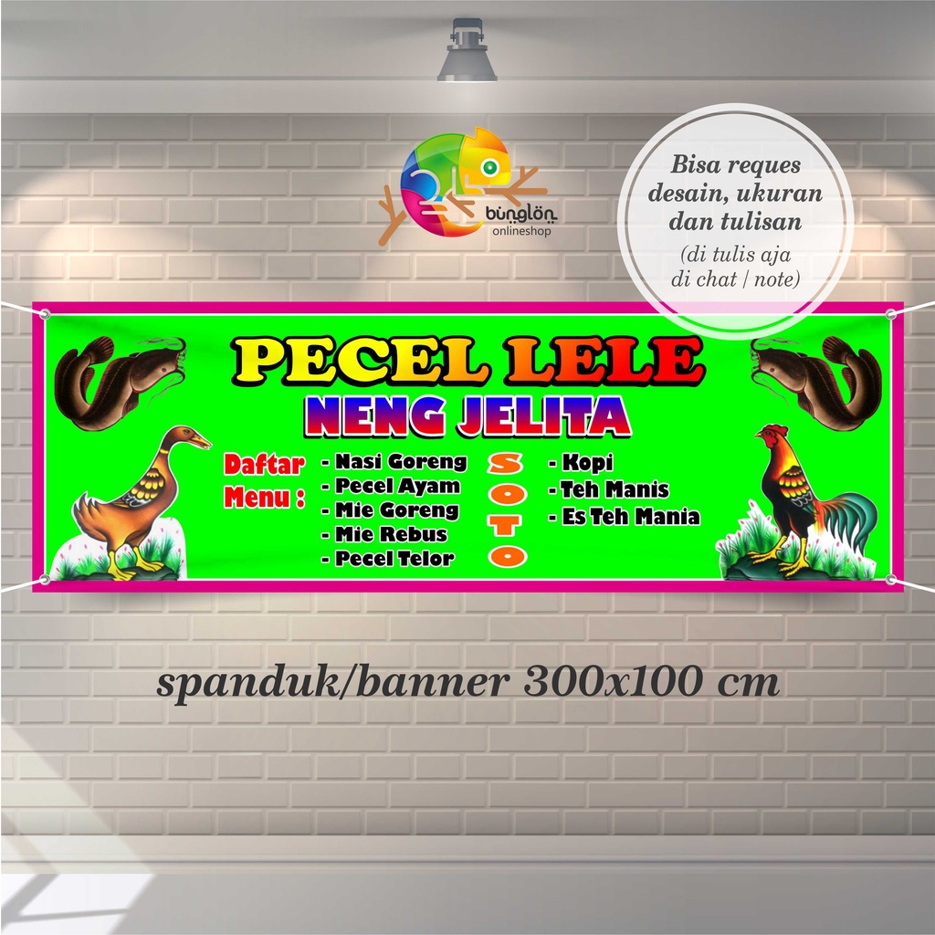 Spanduk Banner Penyetan, Pecel Lele, Nasi Uduk, Soto Lamongan, Nasi Goreng