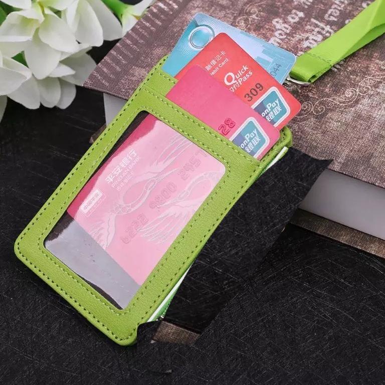 

[H8N66] Name Tag Kulit Holder Kalung Gantung Dada Id Card 4 Kartu Karyawan Bestseller