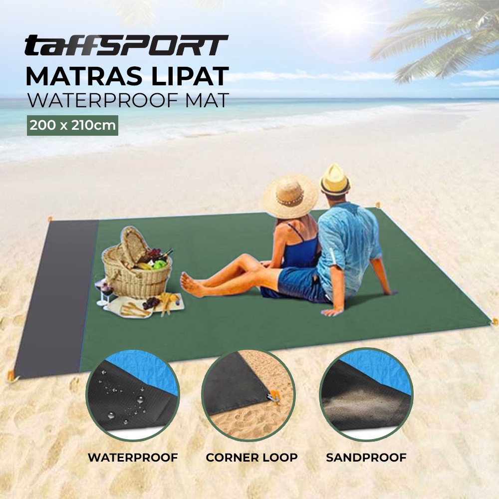 Karpet Lipat Anti Air TaffSPORT` 200 x 210 cm` Waterproof Mat` Camping Footprint` Matras Alas Piknik