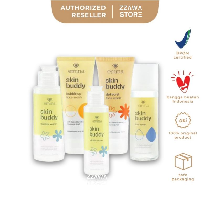 EMINA Skin Buddy Series ( Sunscreen / Face wash / Toner / Micellar Water ) Original BPOM