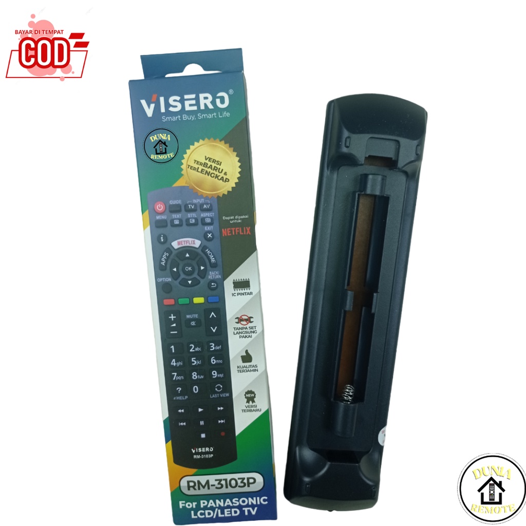 Remot Remote TV PANASONI Android Smart TV LED LCD visero 3103P tanpa setting