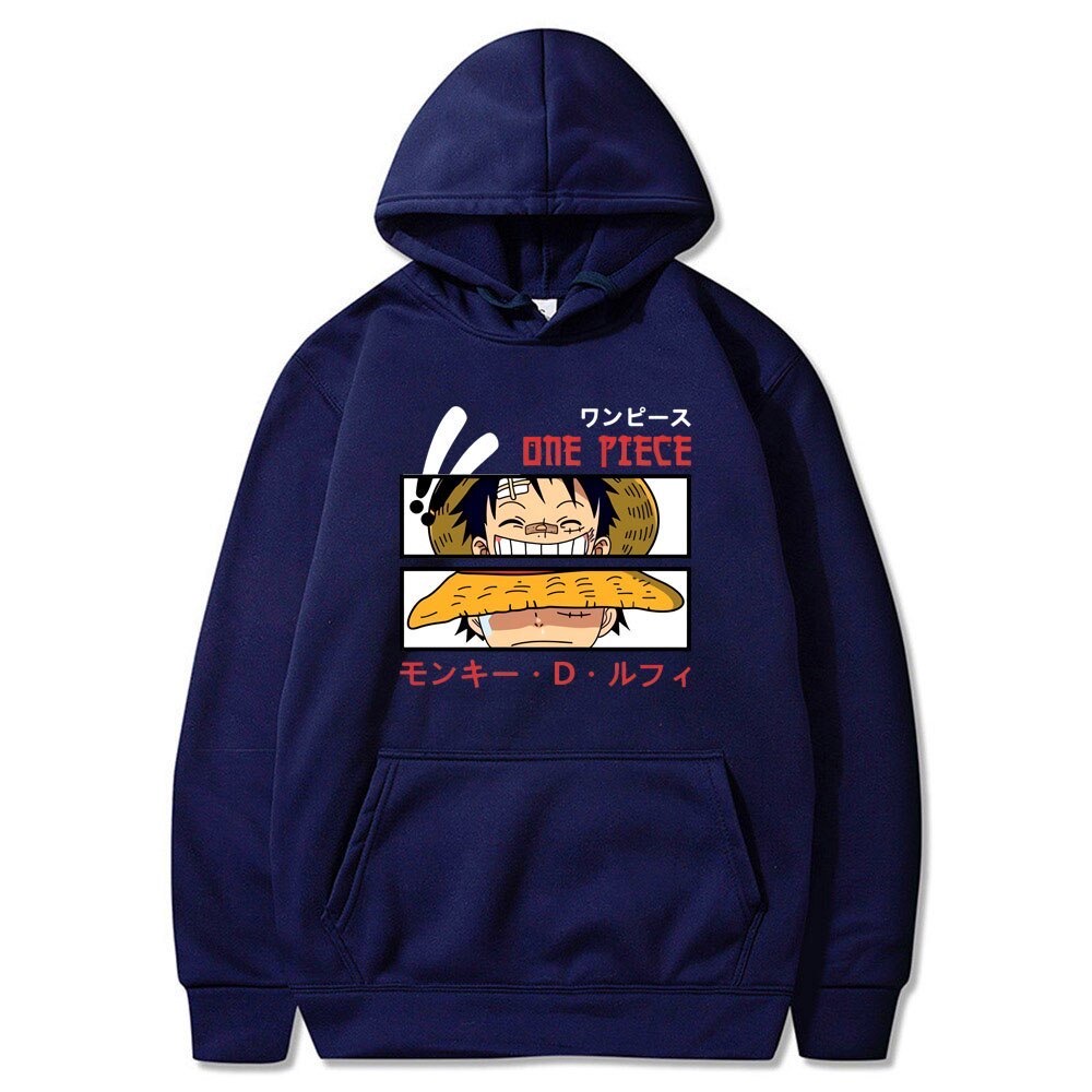 Jumper Hoodie One Piece smile and angry II  Sweater Hoodie Trendy II Sweter Oblong Topi Size M - XL ( Pria &amp; Wanita / Anak &amp; Dewasa )