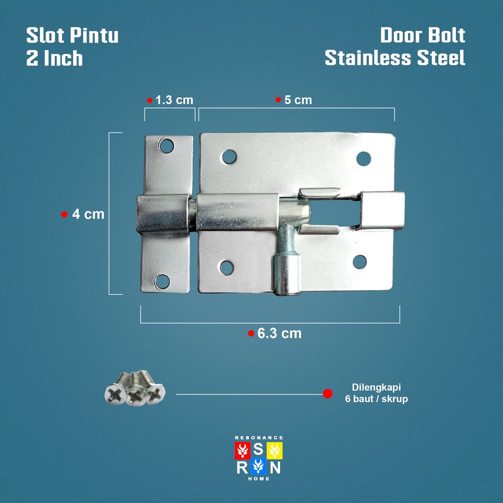 Grendel Slot Pintu / Jendela 2 Inch / 5 cm Resonance Home