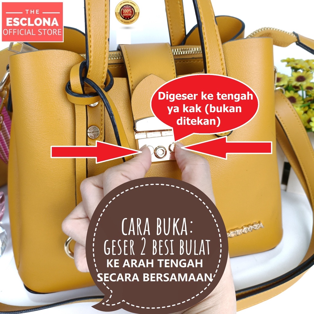 Tas wanita Import Batam Bag Esclona 026 Selempang Cewek Cantik Branded Grosir Fashion Murah Handbag Original Besar Kantor Kerja Kuliah Pesta Premium Super Populer Terbaru Terlaris Ibu Emak Dewasa Santai Berpergian