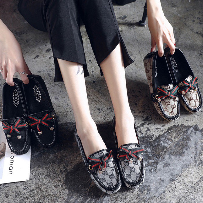 [✅BISA COD] 9802 MONOGRAM HORSEBIT LOAFERS (REAL PICTURE)