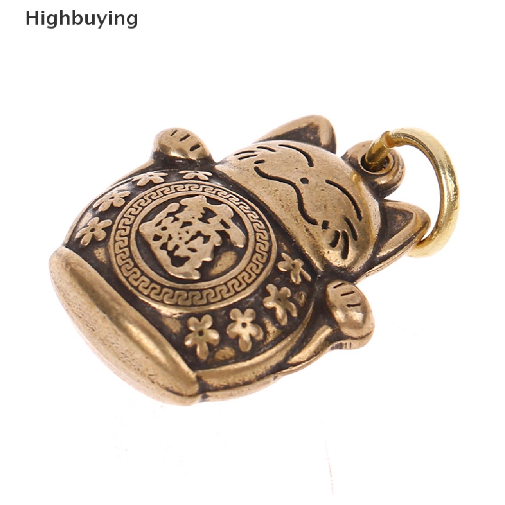 Hbid Tembaga Murni Lucky Cat Gantungan Kunci DIY Perhiasan Aksesoris Gantung Keyring Pendant Glory